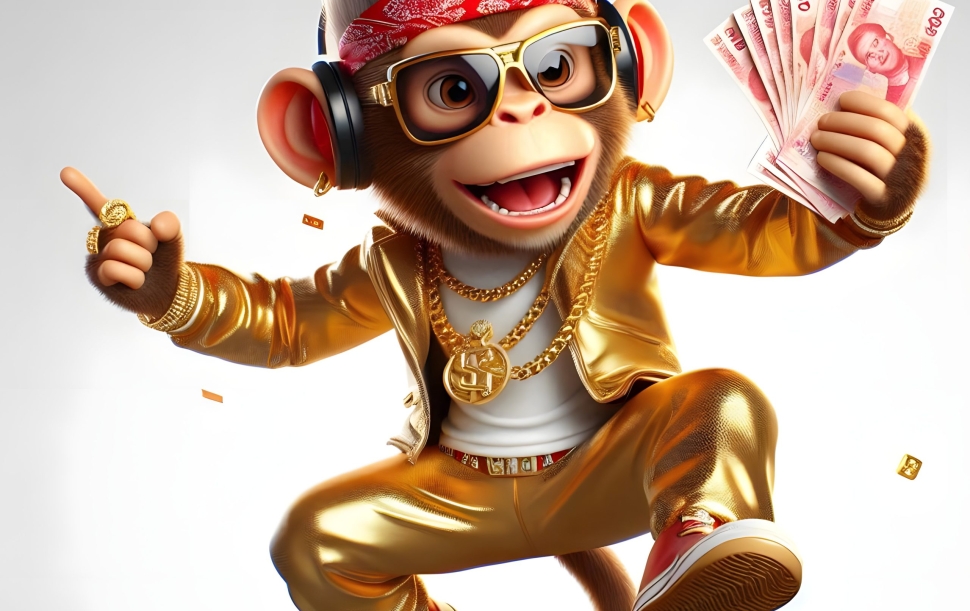 rapper-monkey-slot-game-character-with-white-plain-background